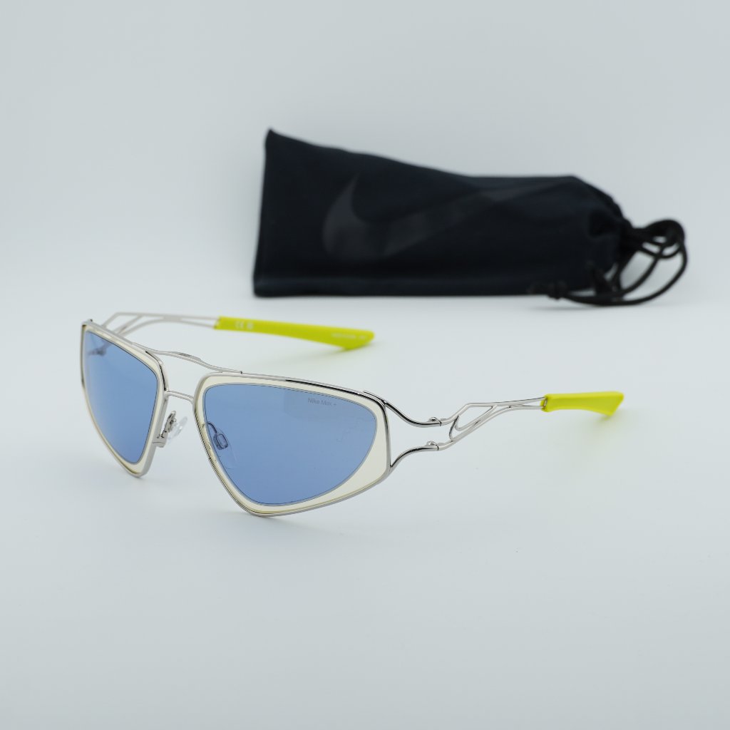 Nike Veil Ev24048 041 Geometric Sunglasses - Silver/Blue